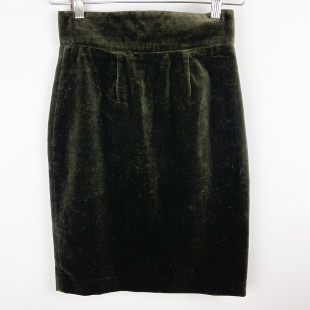 Georges Marciano Vintage Green Velvet Skirt - Size 4